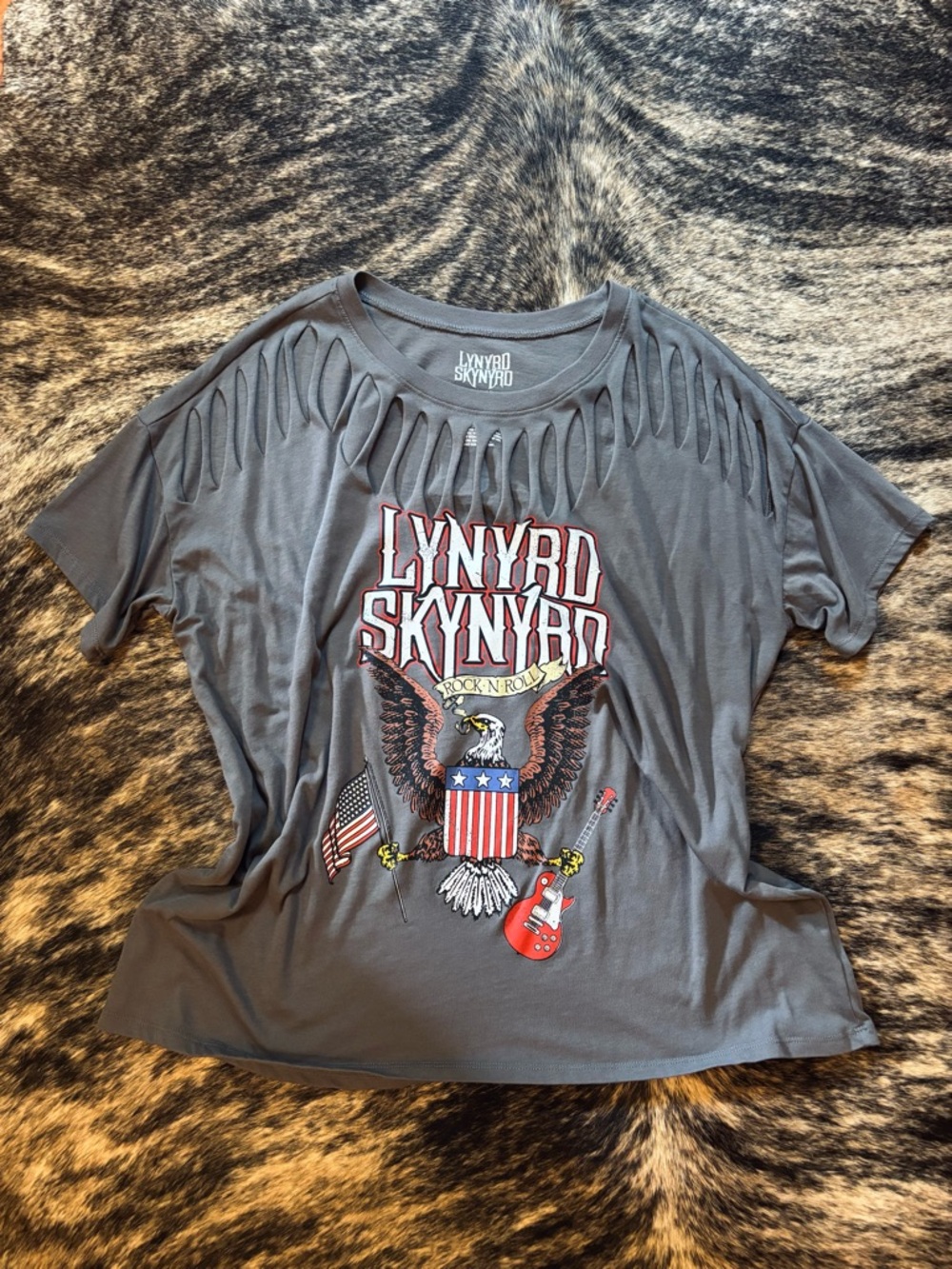 Lynyrd Skynyrd Relaxed Fit Cotton Slash Sleeve Tee, Size Large, From Torrid
